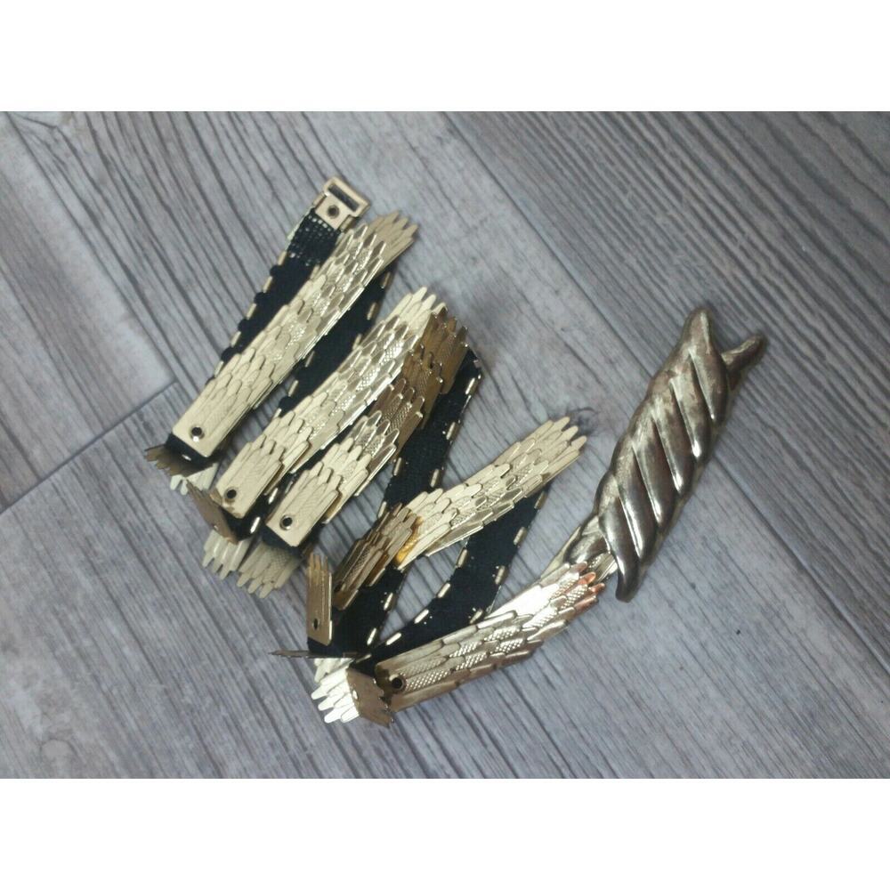 Vintage Gold Tone Scaled Stretch Womens Belt 80s 90s - Picture 4 of 7